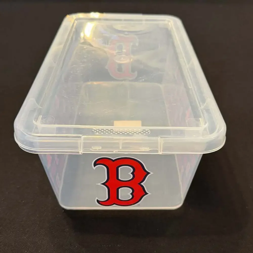 Boston Red Sox MLB Clear Plastic Storage Box with Lid